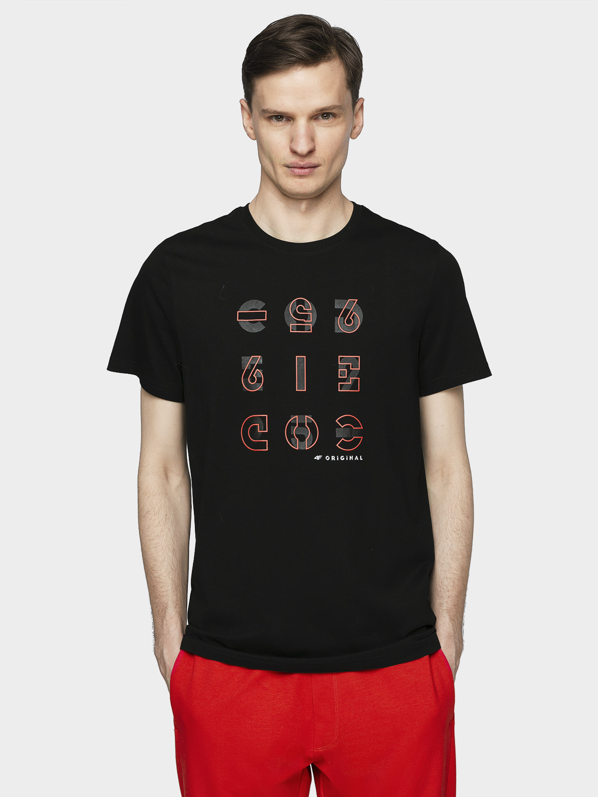 Levně 4F H4L21-TSM018 DEEP BLACK Pánské tričko