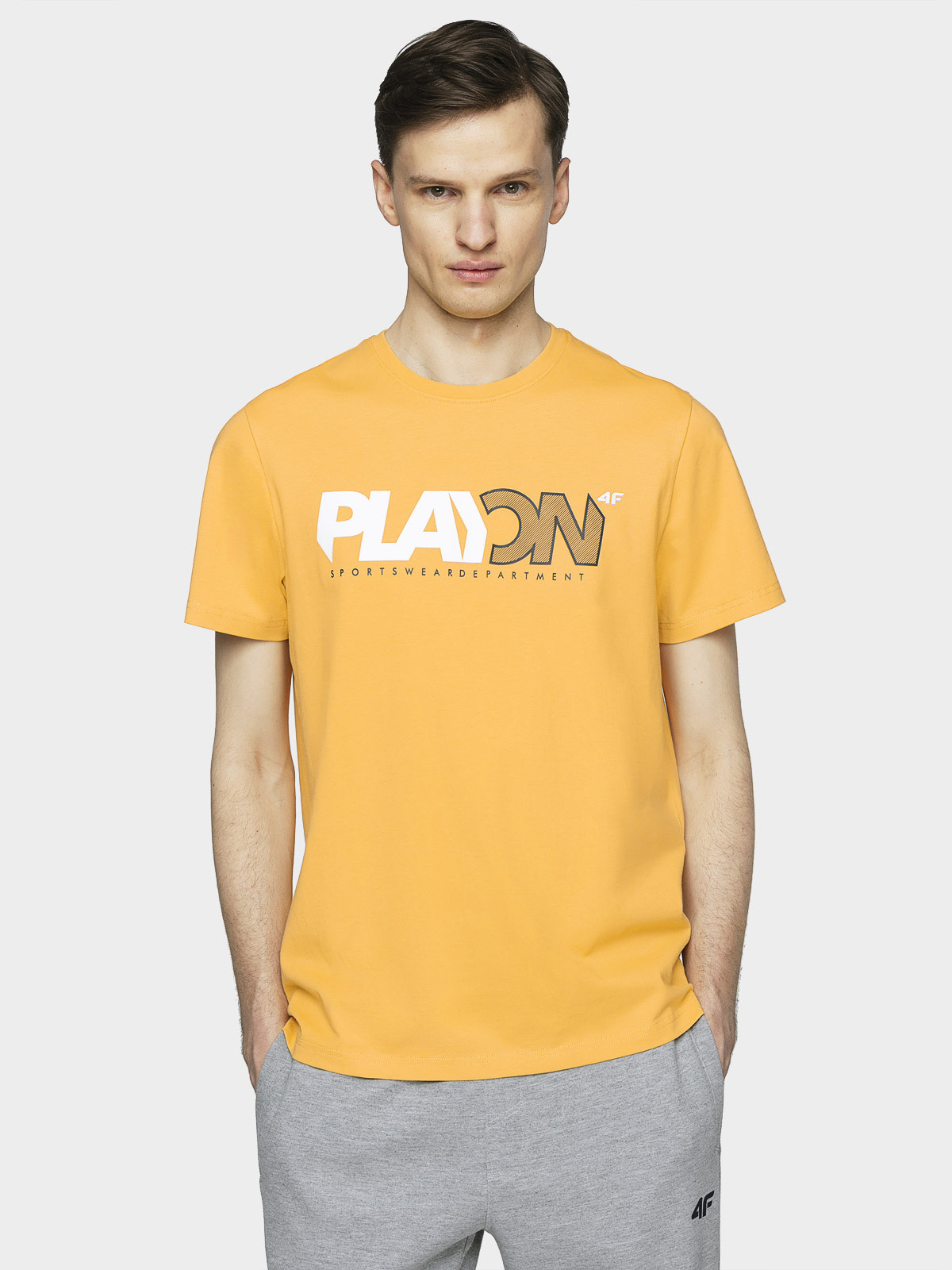 Levně 4F H4L21-TSM013 LIGHT LEMON Pánské tričko