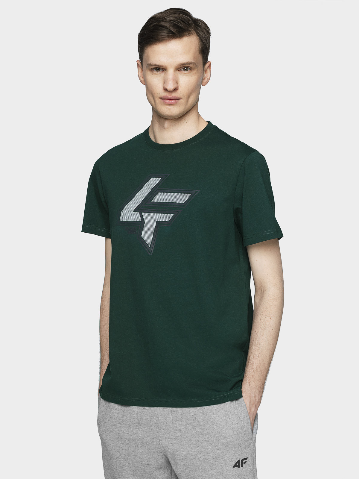 Levně 4F H4L21-TSM010 DARK GREEN Pánské tričko