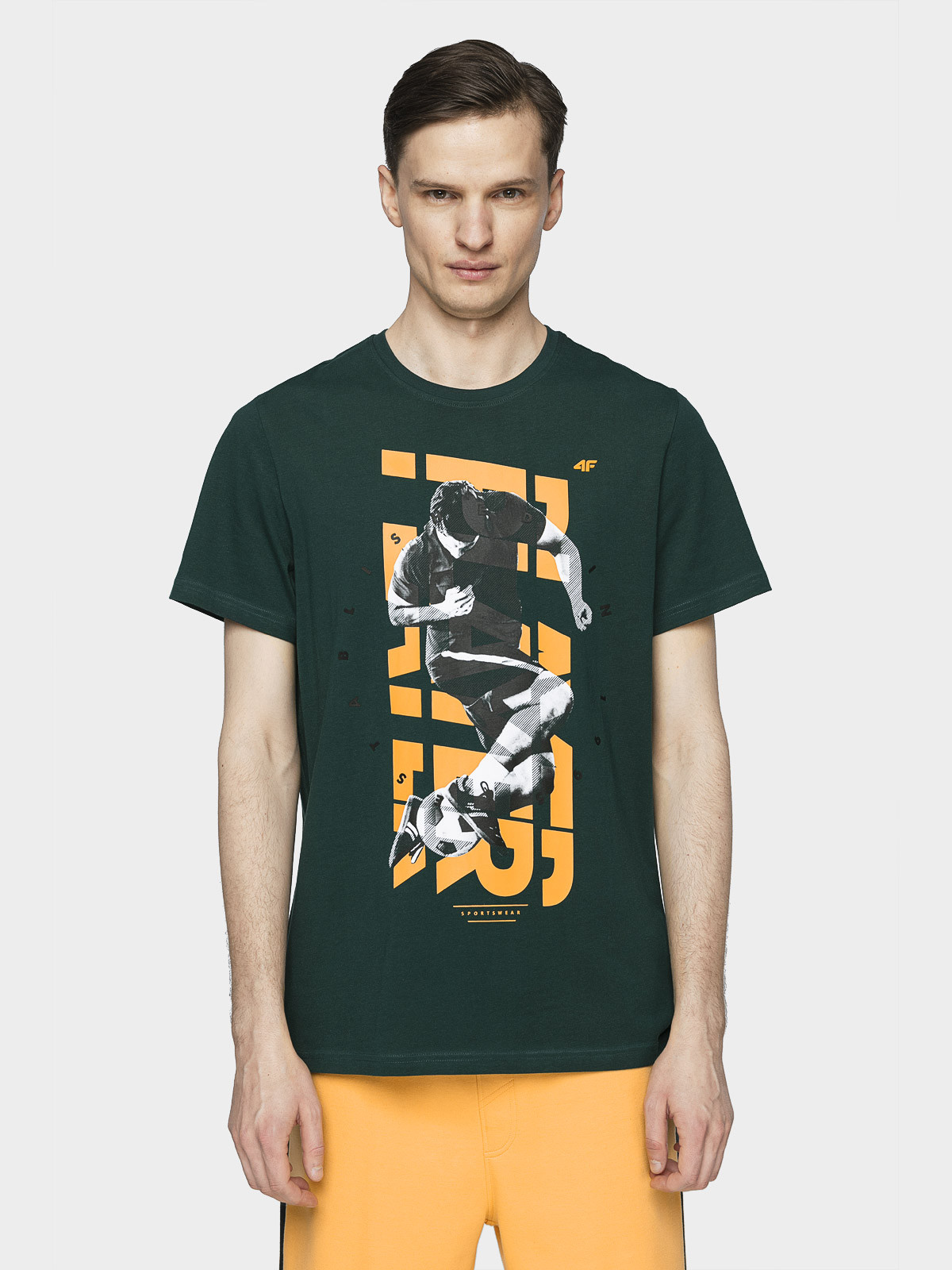 Levně 4F H4L21-TSM011 DARK GREEN Pánské tričko