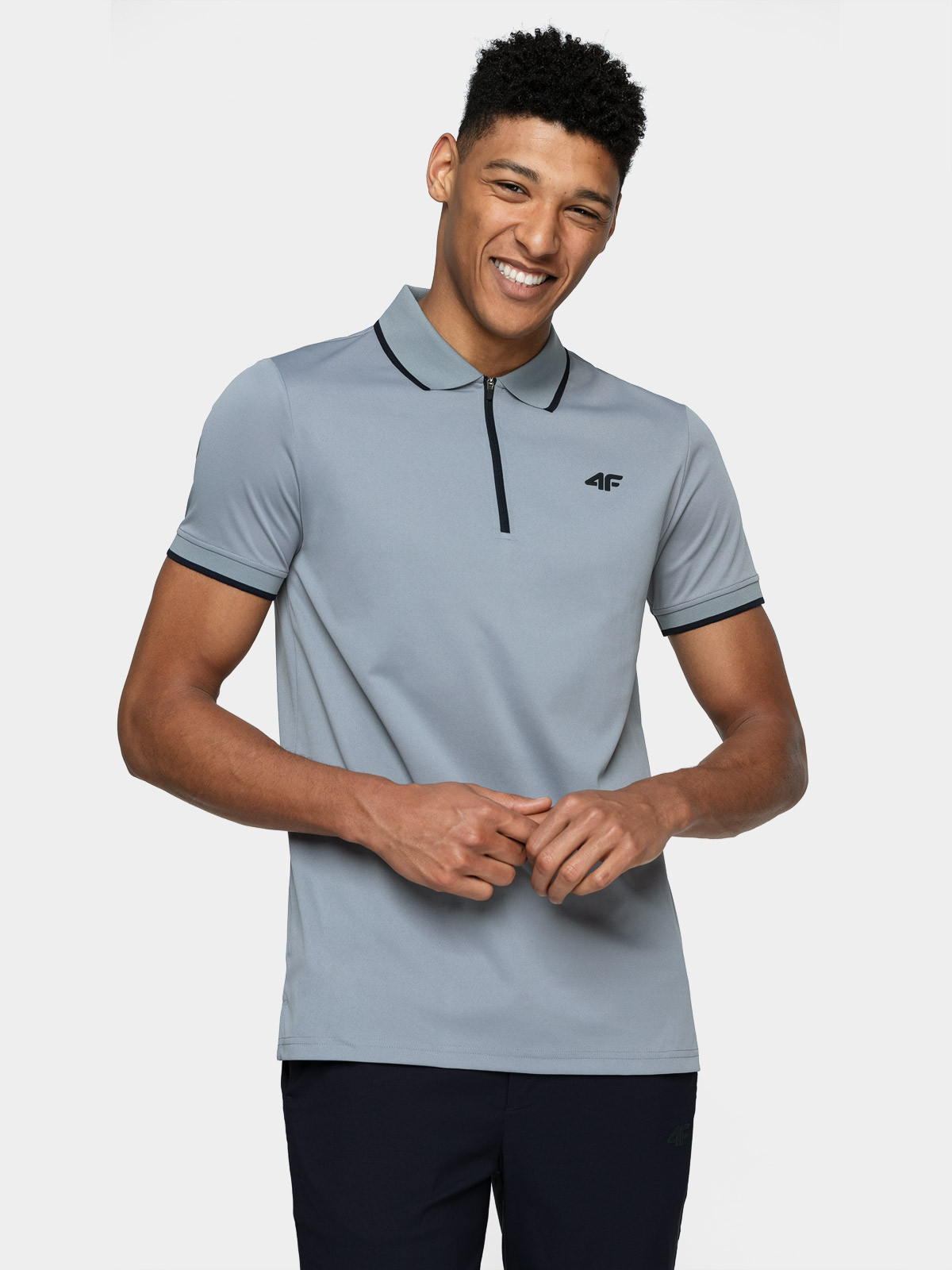 Levně 4F H4L21-TSMF081 GREY MELANGE Pánské tričko