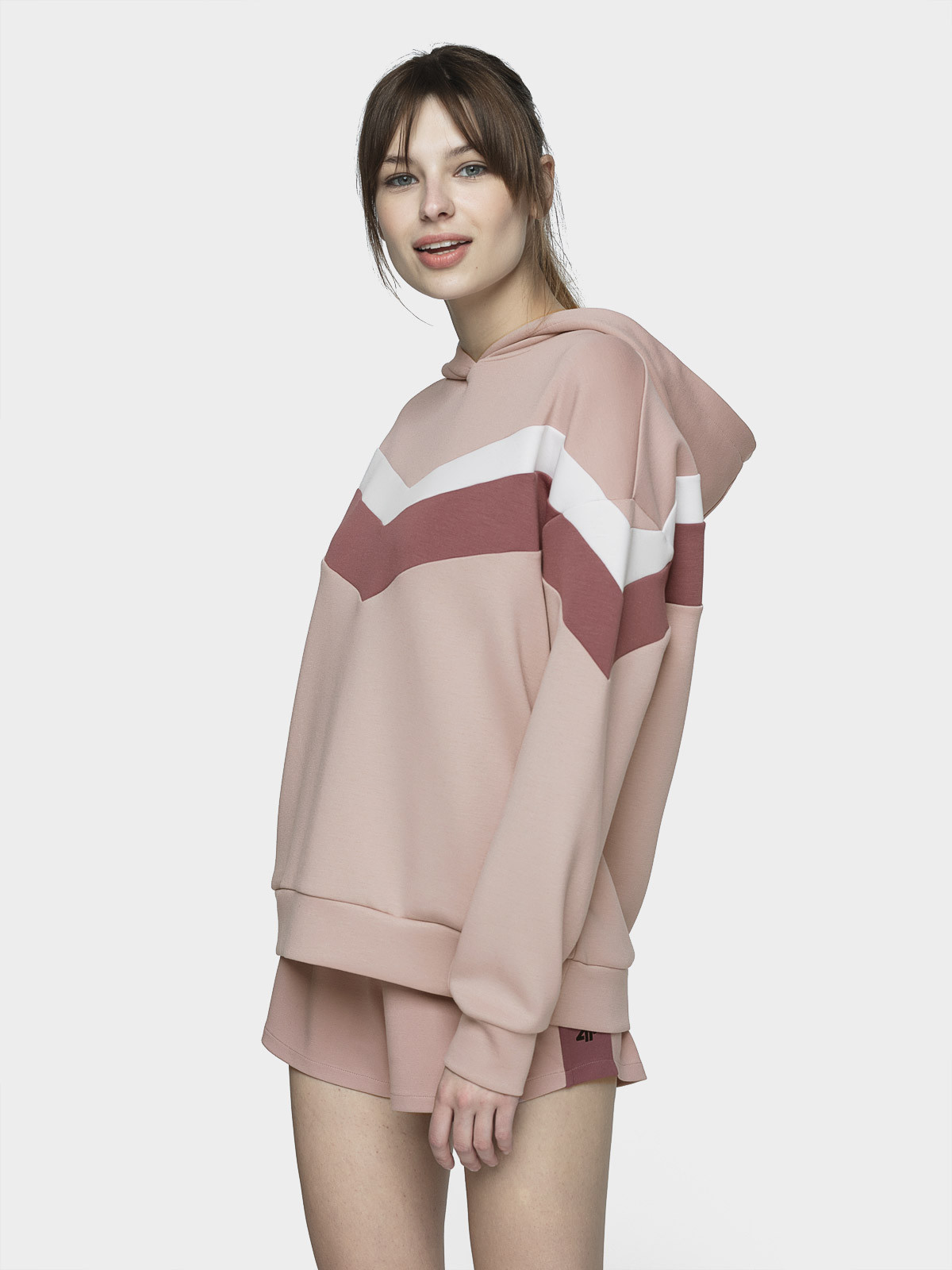 Levně 4F H4L21-BLD020 LIGHT PINK Dámská mikina