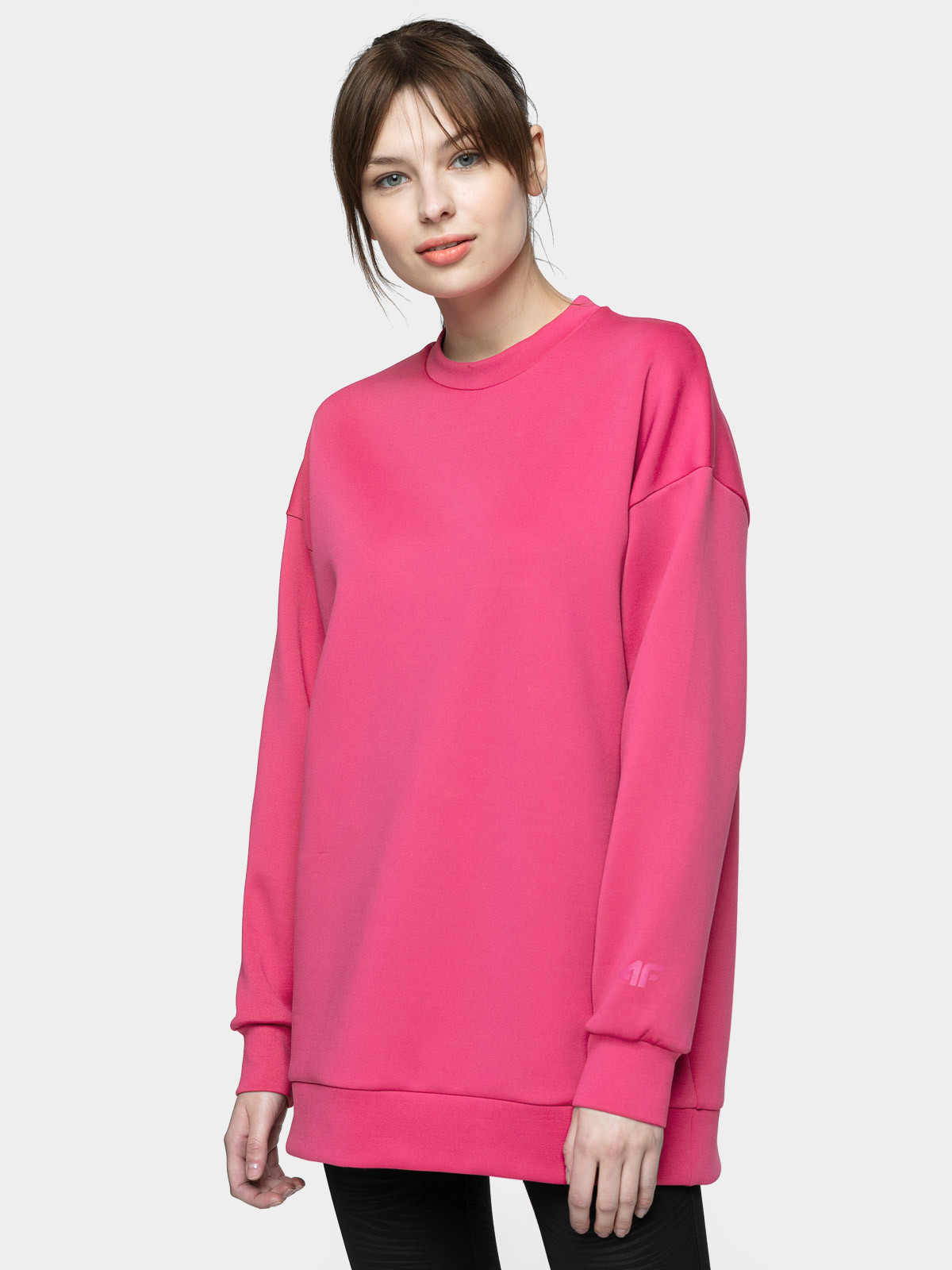 4F H4L21-BLD010 HOT PINK Dámska mikina US L H4L21-BLD010 HOT PINK