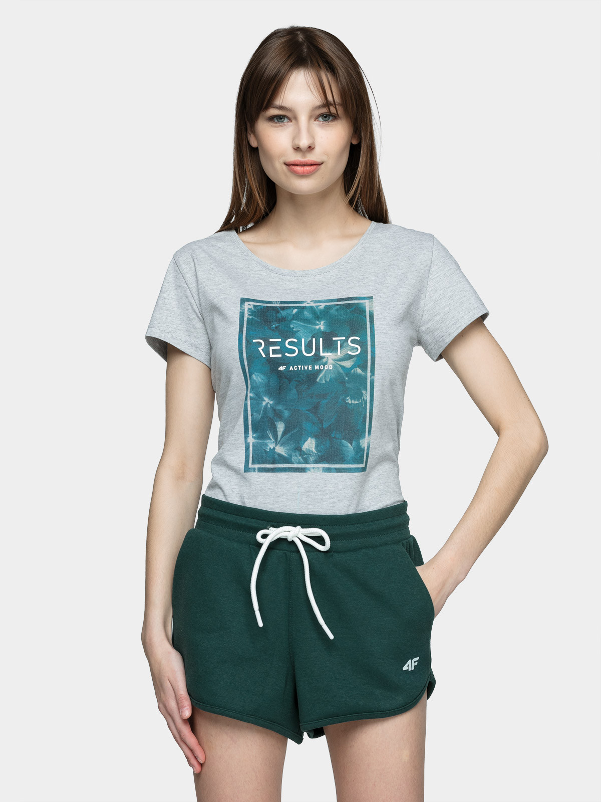 Levně 4F H4L21-TSD031 COLD LIGHT GREY Dámské tričko