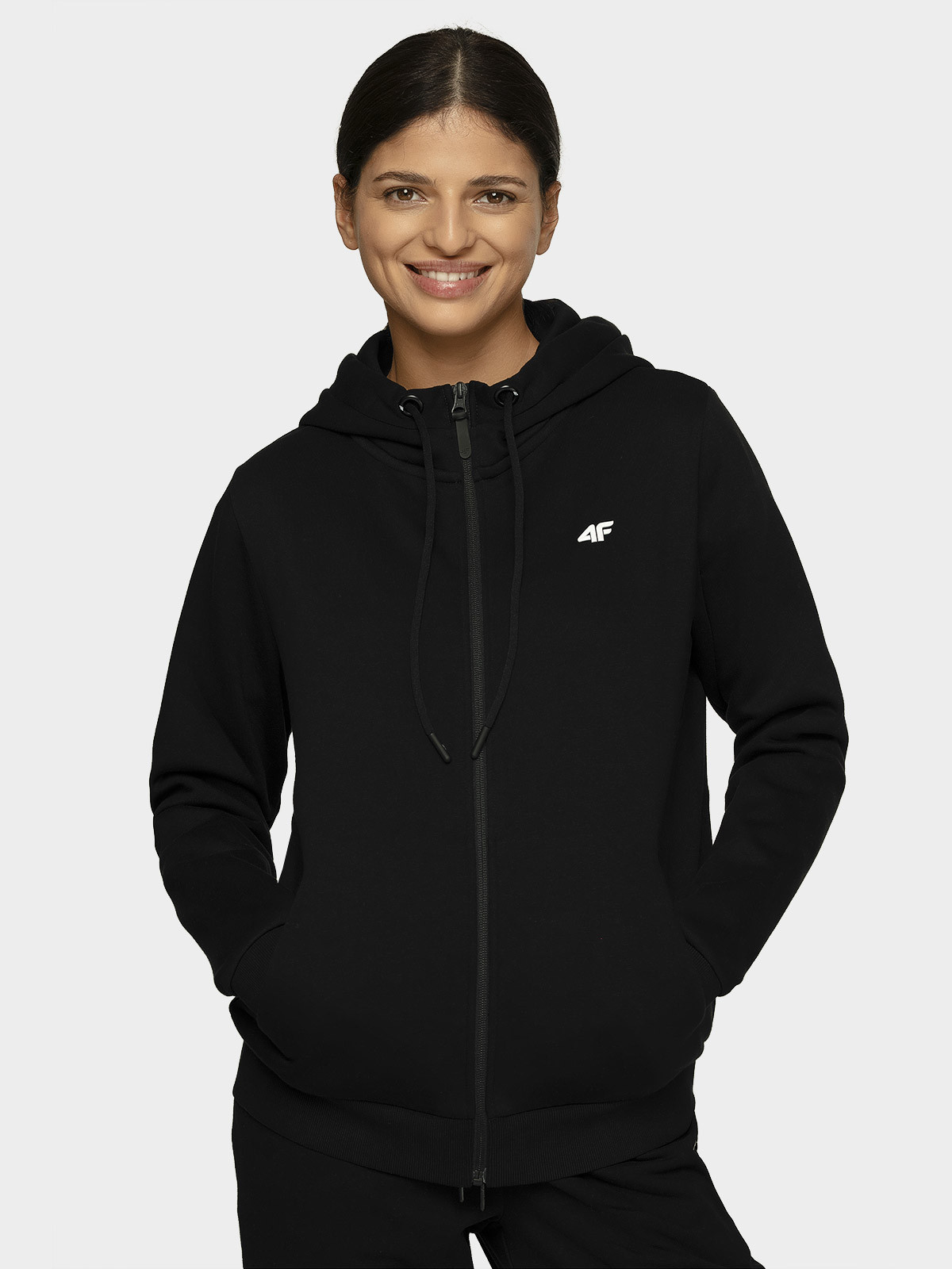 4F NOSH4-BLD004 DEEP BLACK Dámska mikina US L NOSH4-BLD004 DEEP BLACK