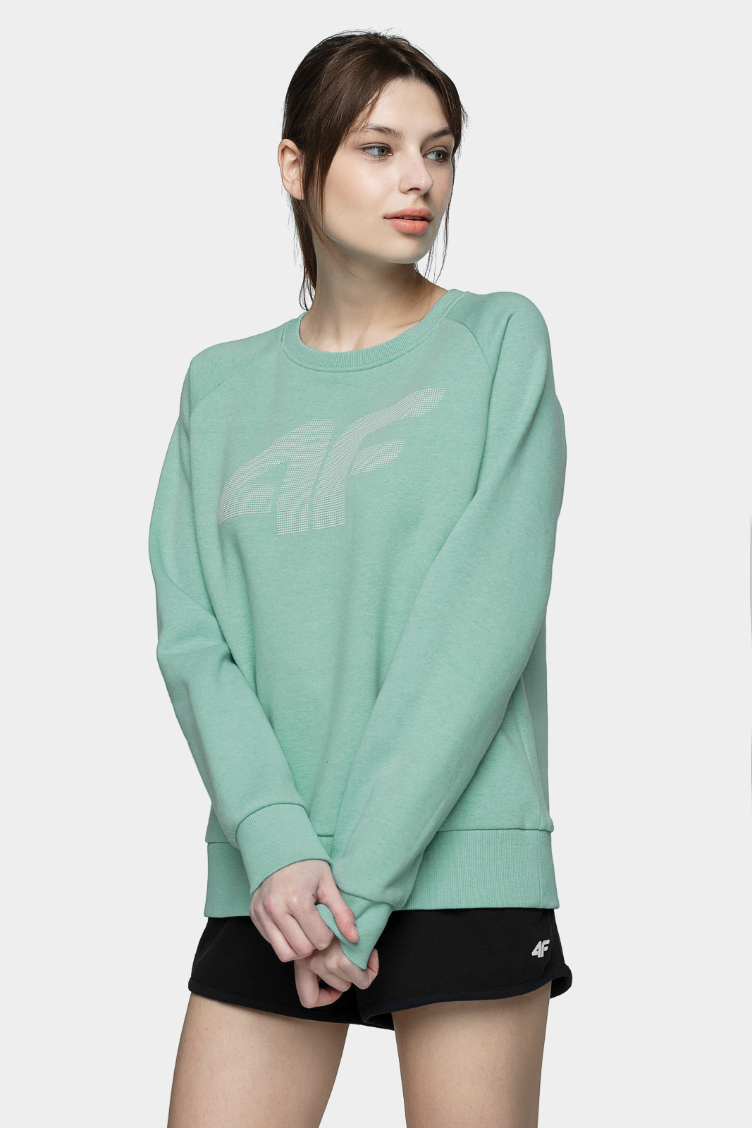 Levně 4F NOSH4-BLD001 MINT MELANGE Dámská mikina