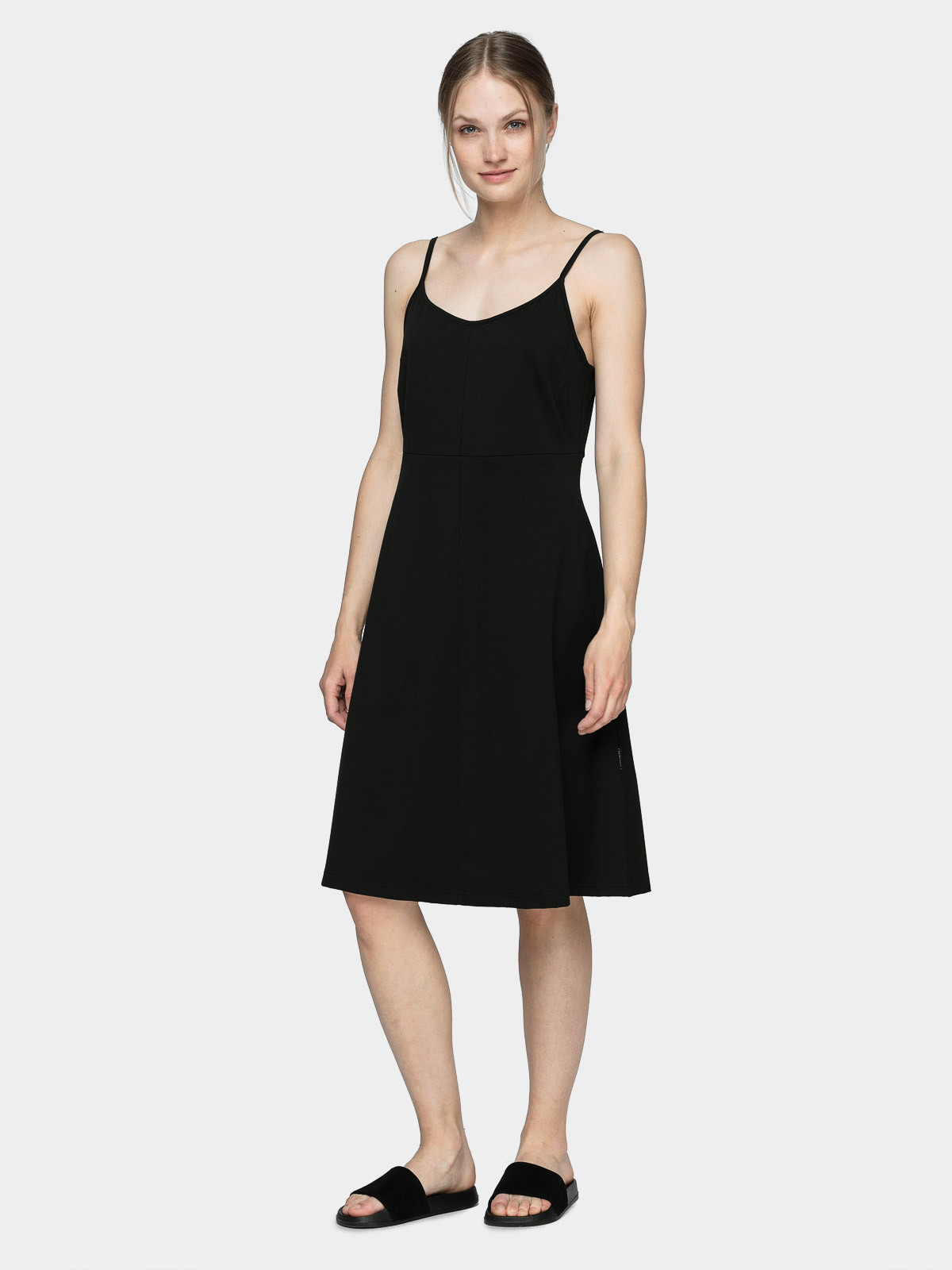 Levně Outhorn HOL21-SUDD613 DEEP BLACK Dámské šaty