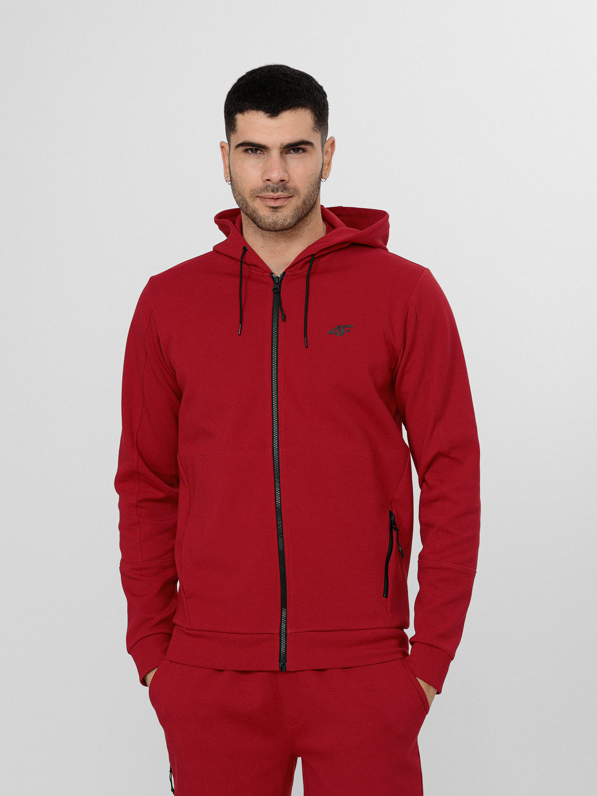 Levně 4F H4L22-BLM014 DARK RED Pánská mikina