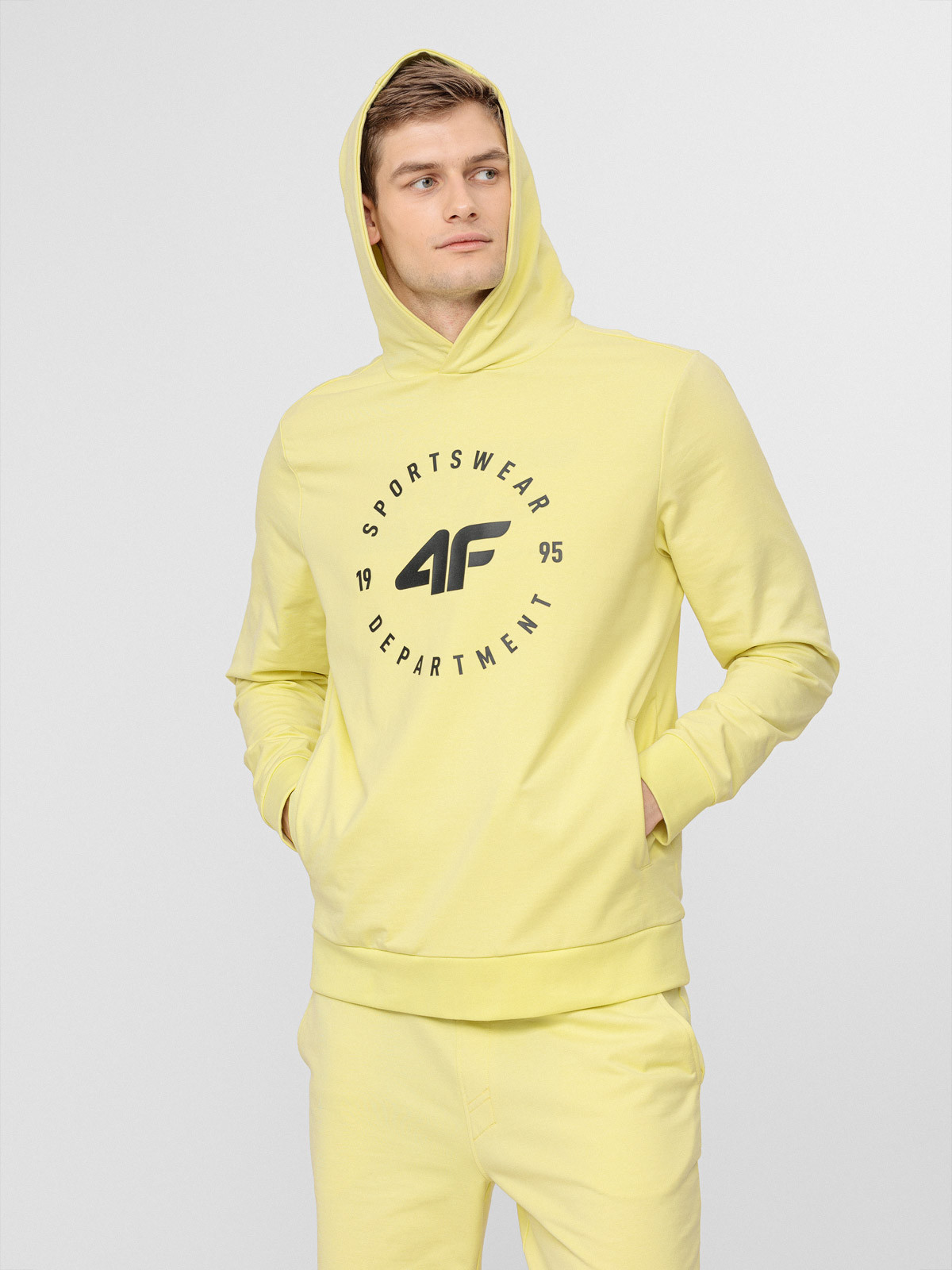 Levně 4F H4L22-BLM018 LIGHT LEMON Pánská mikina