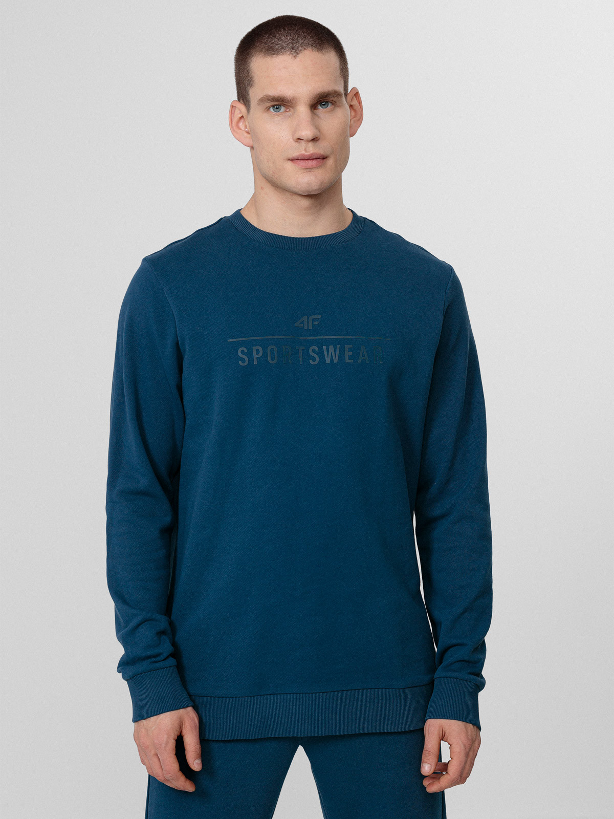 Levně 4F H4L22-BLM350 DENIM Pánská mikina