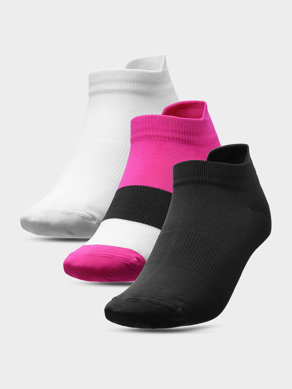 Levně 4F H4L22-SOD002 DEEP BLACK+HOT PINK+WHITE Ponožky