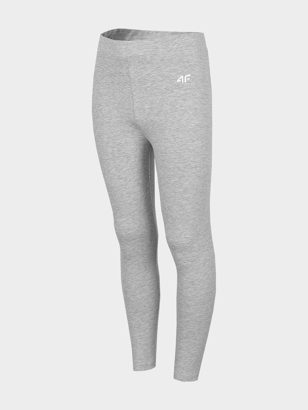 Levně 4F HJZ22-JLEG001 COLD LIGHT GREY MELANGE Dětské legíny