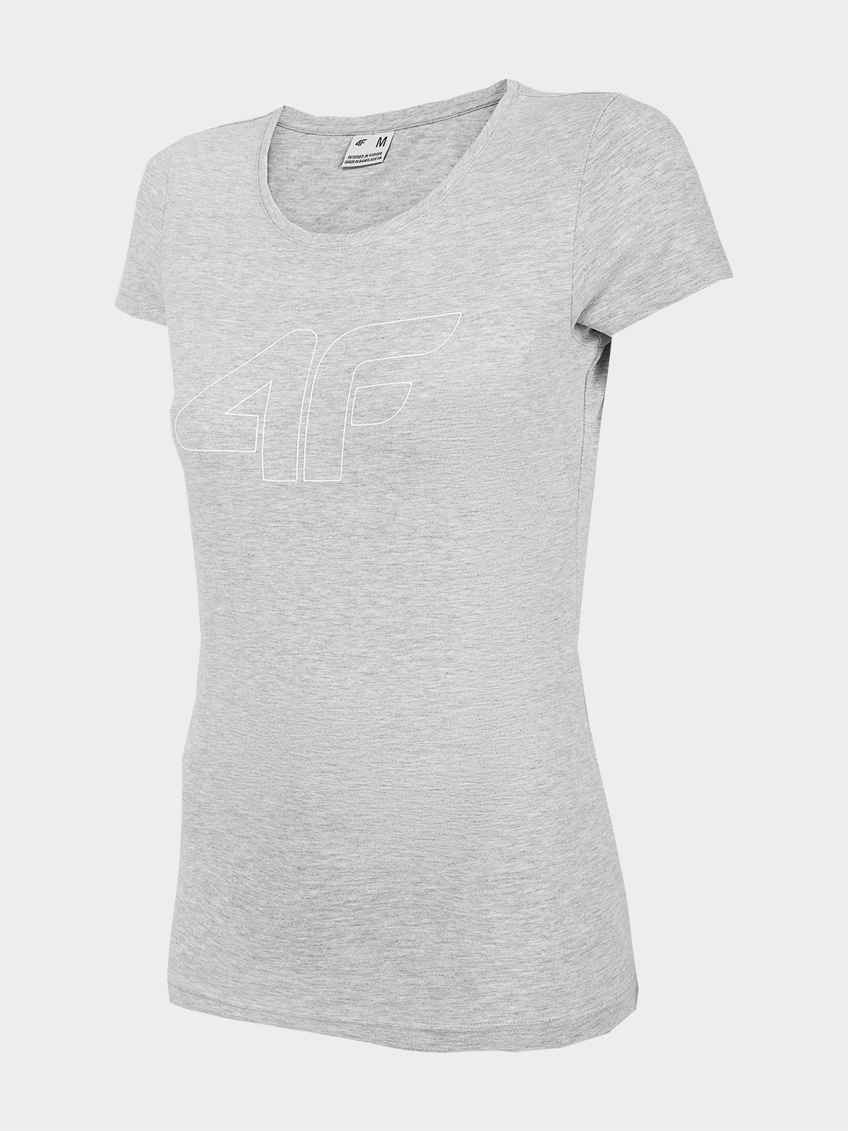 Levně 4F H4Z22-TSD353 COLD LIGHT GREY MELANGE Dámské tričko