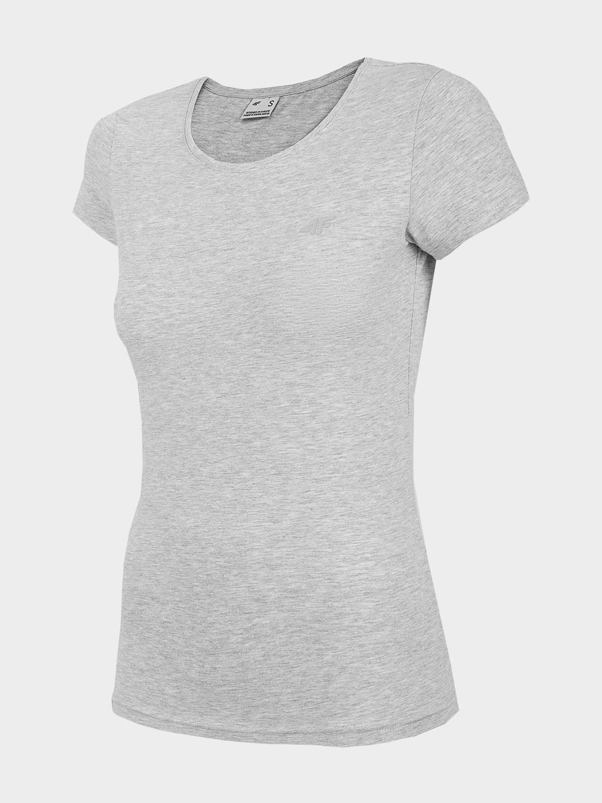 Levně 4F H4Z22-TSD350 COLD LIGHT GREY MELANGE Dámské tričko