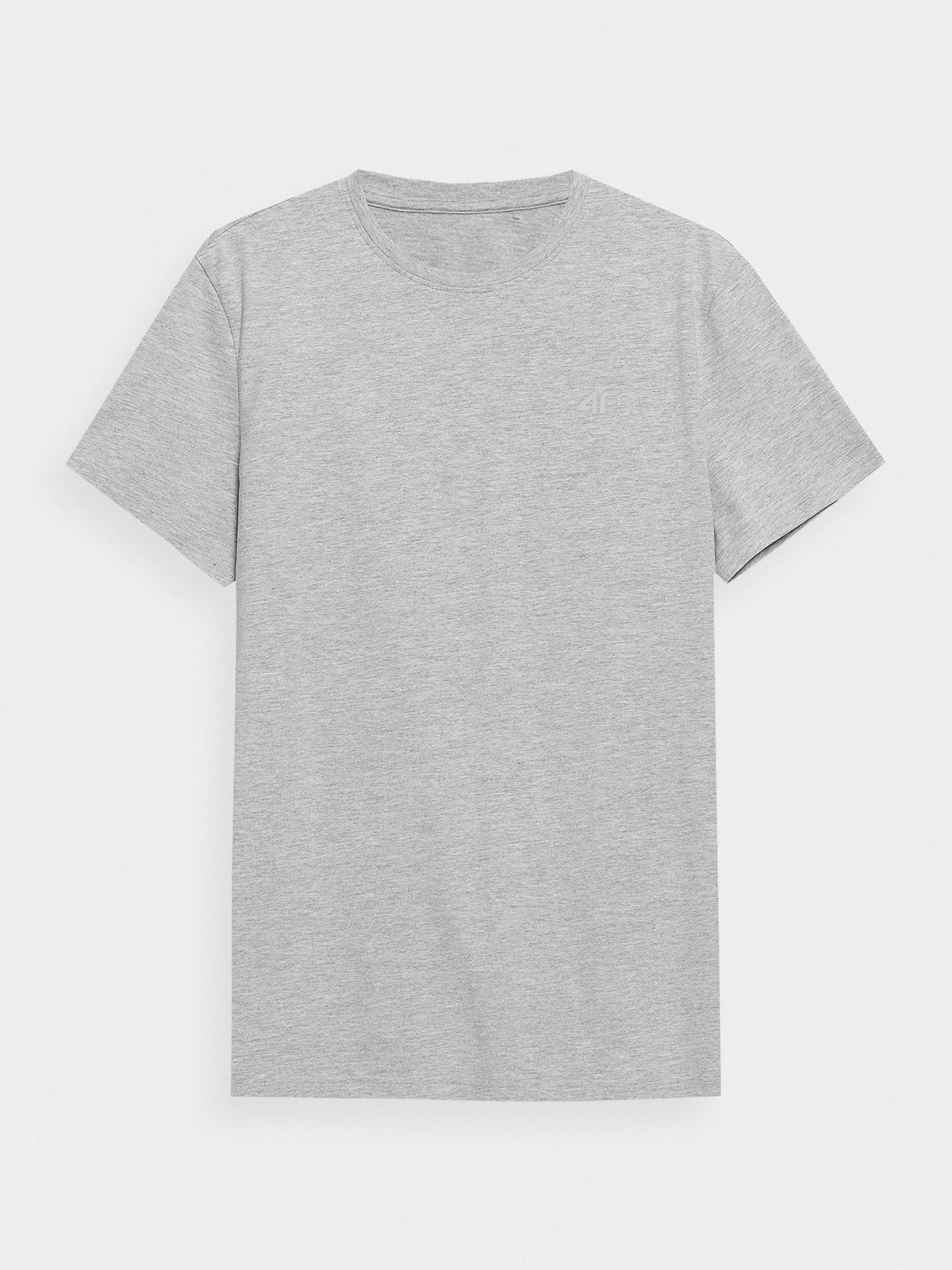 Levně 4F 4FSS23TTSHM536 COLD LIGHT GREY MELANGE Pánské tričko