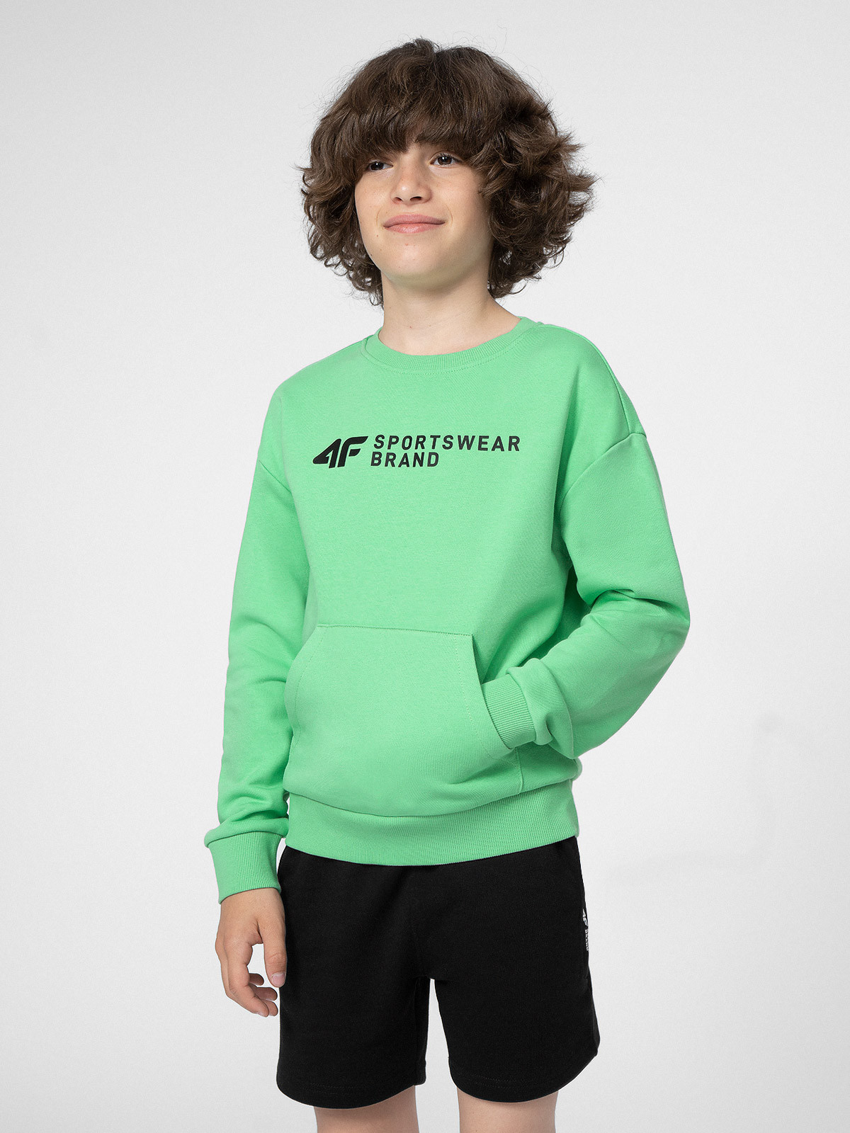 Levně 4F 4FJSS23TSWSM222 CANARY GREEN Dětská mikina