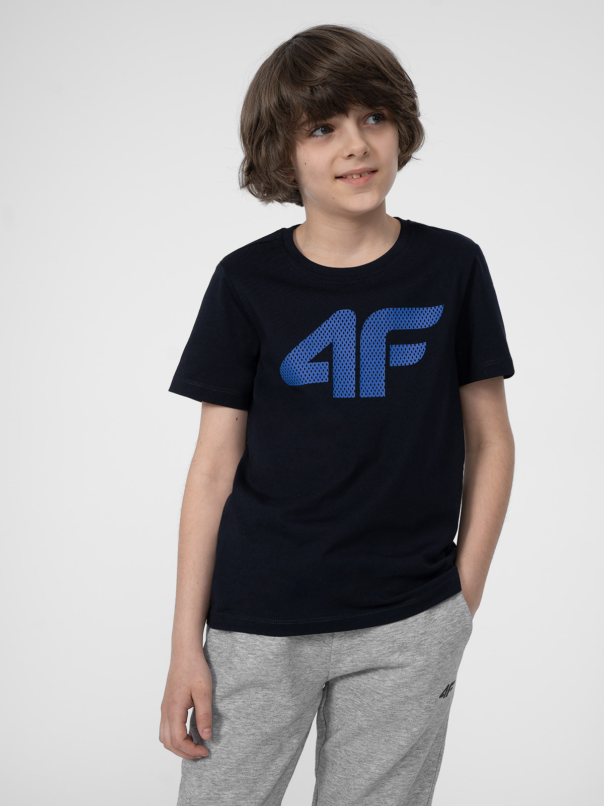 Levně 4F 4FJSS23TTSHM293 NAVY Dětské tričko