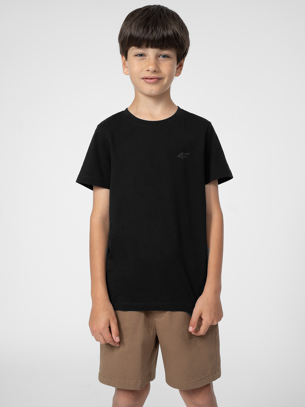Levně 4F 4FJSS23TTSHM291 DEEP BLACK Dětské tričko