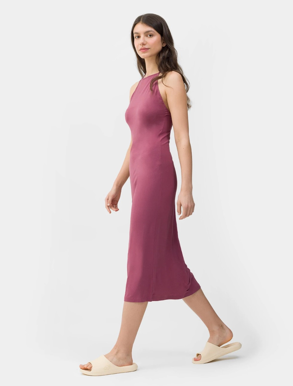 Levně 4F 4FSS23TDREF050 DARK PINK Dámské šaty