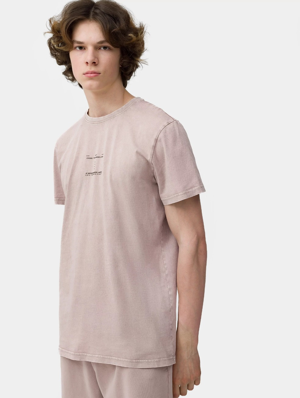 Levně 4F 4FSS23TTSHM296 BEIGE Pánské tričko