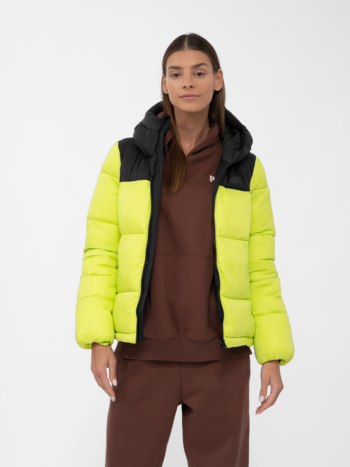 Levně 4F 4FAW23TDJAF230 CANARY GREEN Dámská bunda