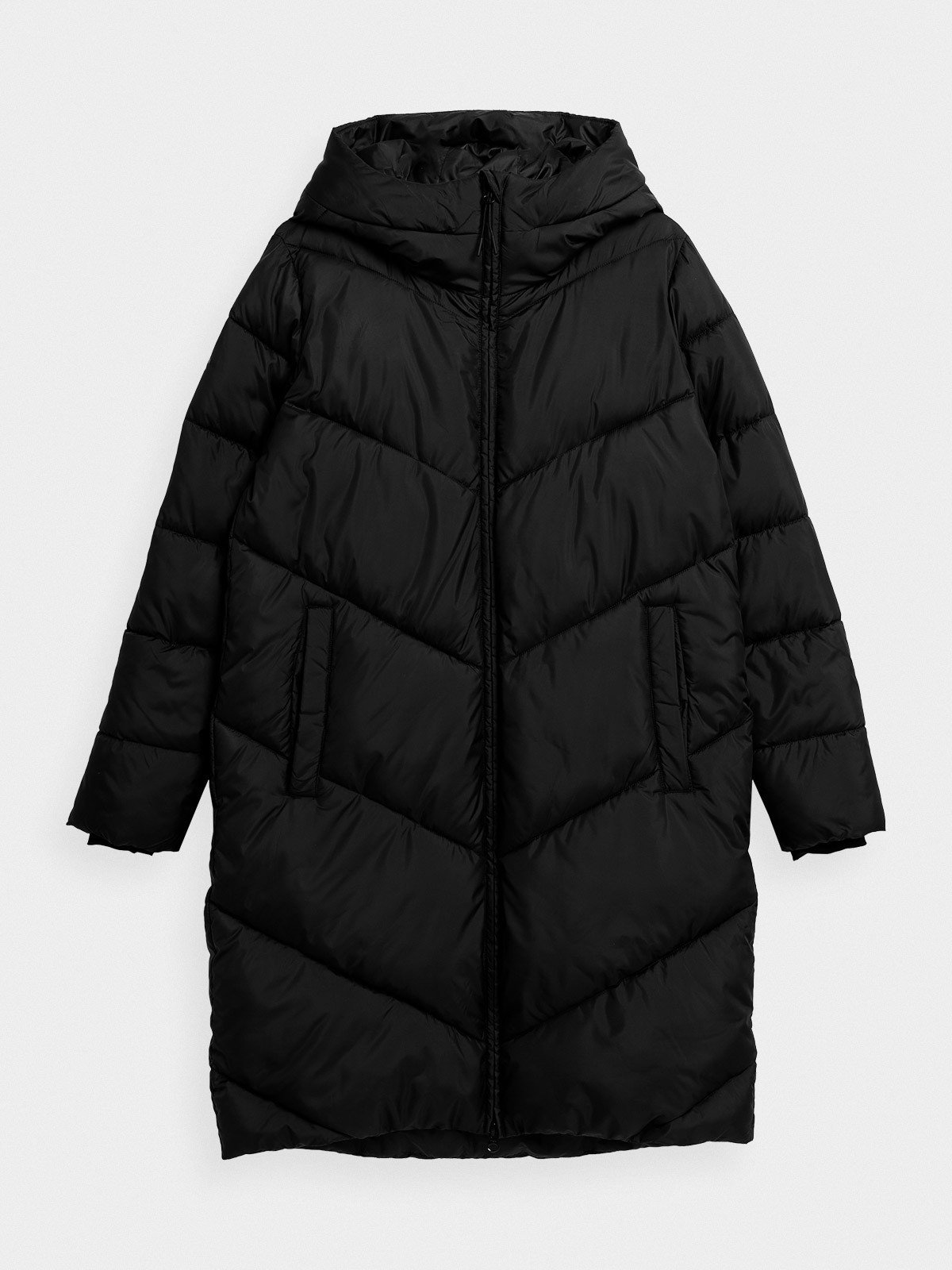Levně 4F 4FAW23TDJAF235 DEEP BLACK Dámský kabát
