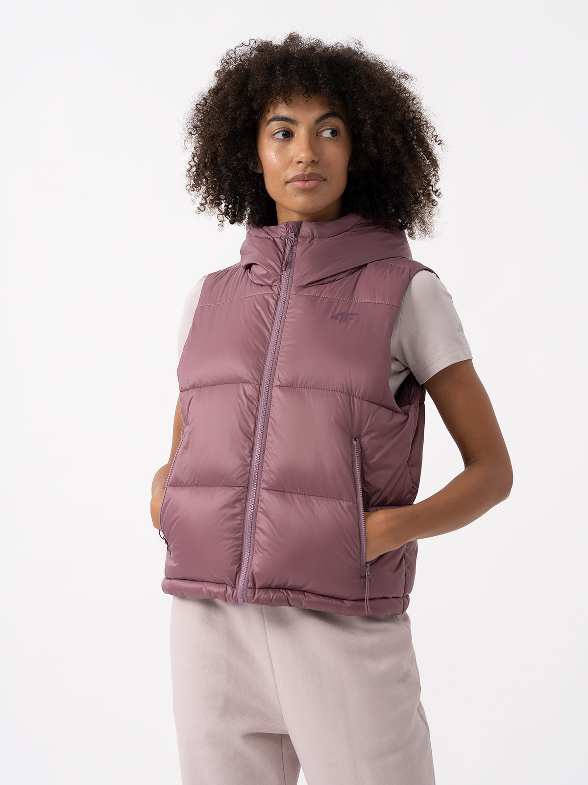 Levně 4F 4FAW23TVESF073 DARK PINK Dámská vesta