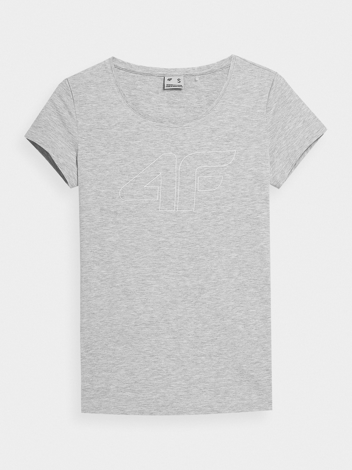 Levně 4F 4FAW23TTSHF0907 COLD LIGHT GREY MELANGE Dámské tričko