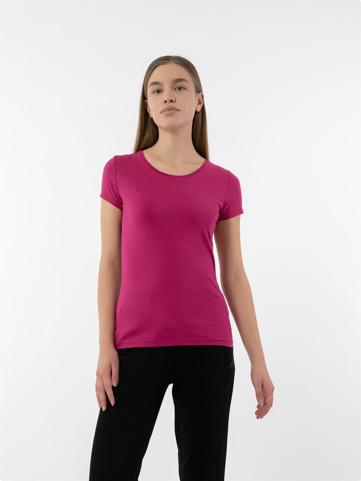 Levně 4F 4FAW23TTSHF0906 DARK PINK Dámské tričko