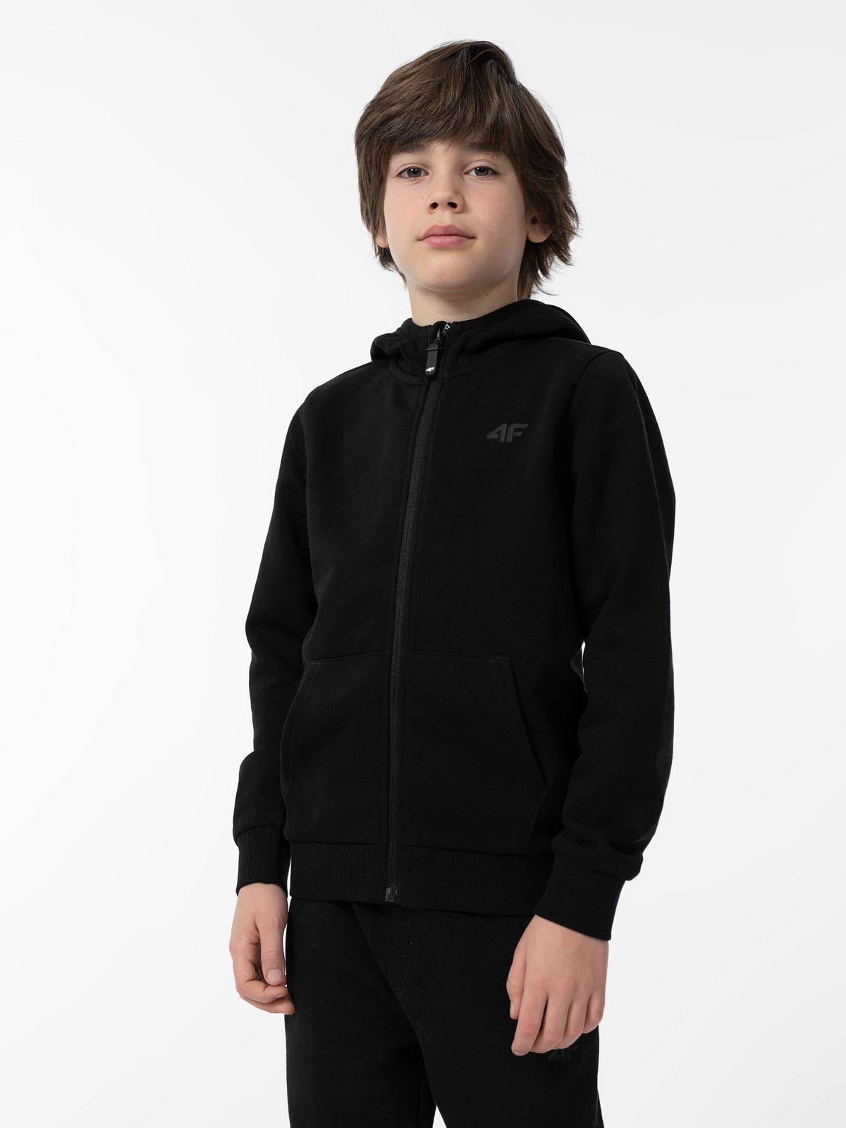 Levně 4F 4FJAW23TSWSM627 DEEP BLACK Dětská mikina
