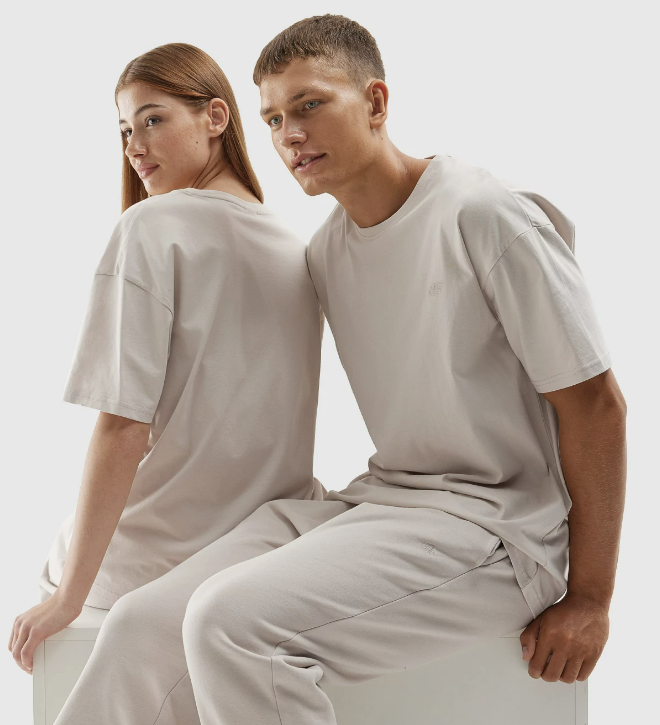 Levně 4F 4FAW23TTSHU0885 BEIGE Unisex tričko